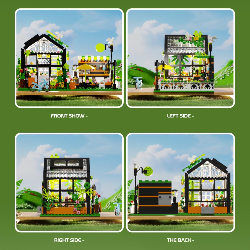 LEGPS YYDS Flower House Building Set, 680pcs Plastic Toy, LED, Black, Model MY133, Ideal Valentine Gift for Girls 8-12 Years