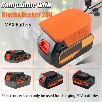 URUN 2 Pack Power Wheel Adapter for Black+Decker 20V MAX Lithium Battery with Fuse&Switch,Secure Battery Adapter with 14 Gauge W