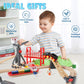 Wdmiya Wooden Train Set for Toddlers  57 Pcs Wooden Train Track for Kids  Train Toy with Bridge and Tracks (Fits Thomas & Brio)  Birthday Trains Gift for 2 3 4 5 6 7 8 Years Old (Harbor)