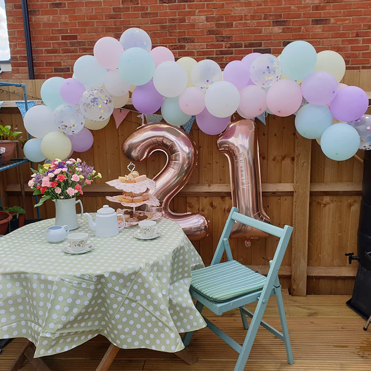Paticool 21 Number Balloon Rose Gold, 40 Inch Large 21/12 Number Foil Mylar Balloons For 21St Birthday Party Celebration Decorat