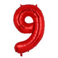 40 Inch 9 Red Number Balloons Mylar Foil Helium Digital Balloons Baby Shower 9Th Birthday Party Decor Supplies