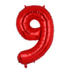 40 Inch 9 Red Number Balloons Mylar Foil Helium Digital Balloons Baby Shower 9Th Birthday Party Decor Supplies
