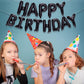 Pigetale Black Happy Birthday Balloons Banner, 16 Inch Mylar Foil Letters Happy Birthday Sign Bunting Inflatable Reusable 3D Han