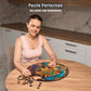 Wolf Enchantment - 500 Piece Wooden Puzzles for mature-themeds - 18 x 17.7 in - Extra-Thick 5 mm Wood Puzzle  Hand-Shaped Pieces  Round XL Mosaic Design - enhanced Gift for Puzzle Lovers by LEOGOR