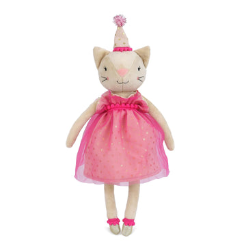 Mon Ami Pia Party Kitty Plush Animal Toy - 12'', Stuffed Cat Toy, Soft & Cuddly Plush Cat Doll, Great Gift For Kids, Girls, Nurs