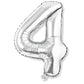 Flyloons 4 number Silver Foil Balloon 16 inch Size Birthday Decoration Items Pack of 1 | 4th Year Balloons | Four