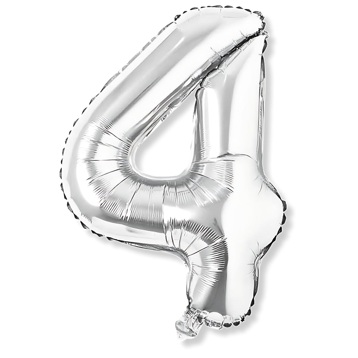 Flyloons 4 number Silver Foil Balloon 16 inch Size Birthday Decoration Items Pack of 1 | 4th Year Balloons | Four