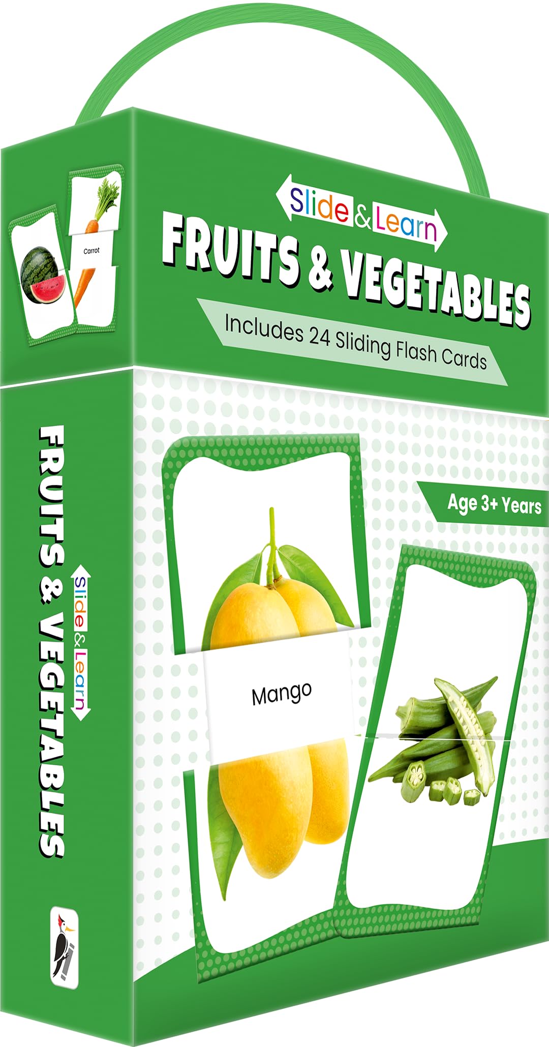 Slide & Learn Flash Cards  Fruits And Vegetables (24 Early Learning Flash Cards For Toddlers And Kids)