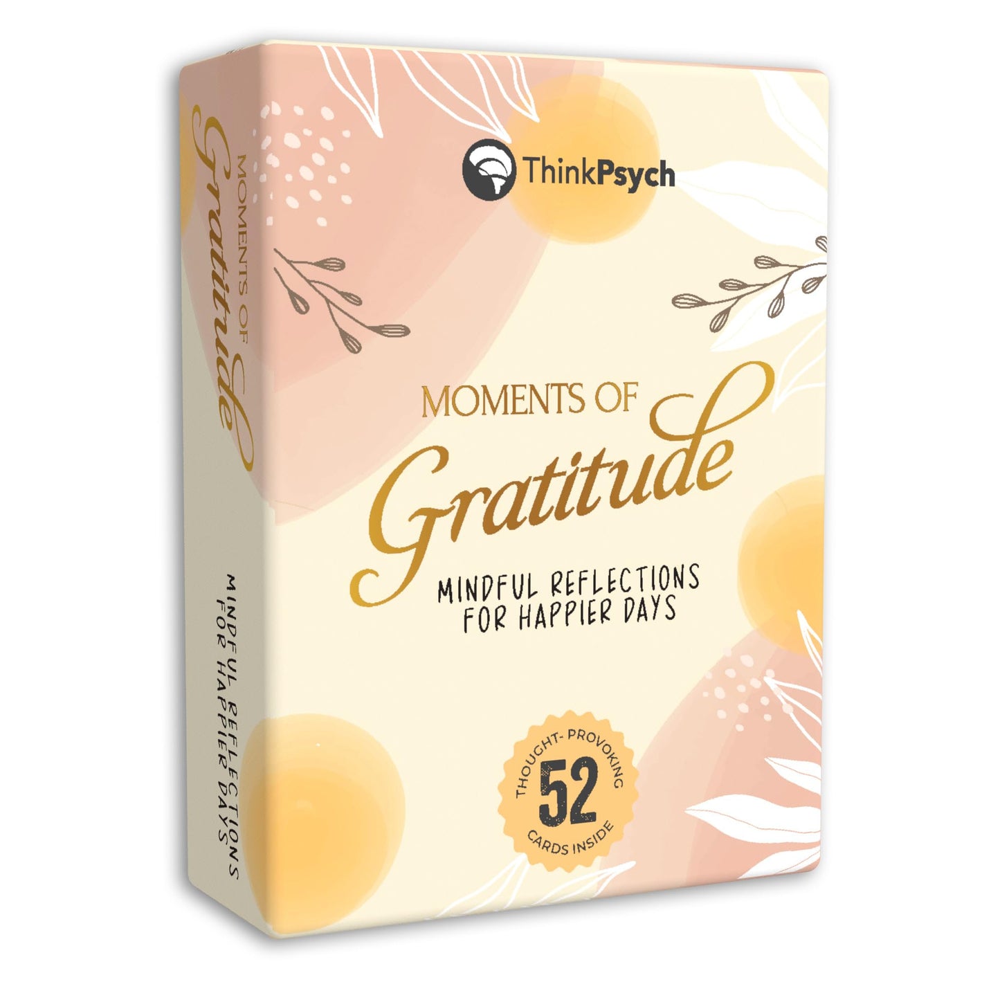 ThinkPsych Moments of Gratitude Deck - 52 Positive Affirmation Cards, Inspiring Journal Prompts, Cardstock, Model 1-MOG