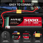 HRB 3S 5000mAh Lipo Battery XT60 100C 11.1V RC Lipo Battery Compatible with RC Car RC Plane RC Truck RC Boat (2packs)