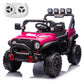 RunFast 12v Kids Ride on Car with Parent Remote Control Electric Ride on Toys for Kids 3-5 3.7mph Max Speed Battery Powered Large Seat with Safety Belt Aux Port Gift for Boy&Girl(Pink  12V)