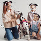 Syhood Puppy Dog Costume Set Kids Dog Ears Headband Bowtie Nose Tail Paw Gloves Dog Animal Costume Accessories For Carnival(Blac