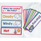 Lachilly 16 Pcs Weather Flash Cards, Headers Subject Titles For Bulletin Board Classroom, Montessori Learning Cards, Kids Educat