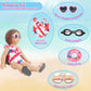 Msyo 18 Inch Doll Summer Outfits Set, Vibrant Doll Swimming Playset For American Doll Girls, Includes Doll Bikini Swimsuits, Heart-Shaped Sunglasses, Goggles, Sandals And Inflated Swimming Ring