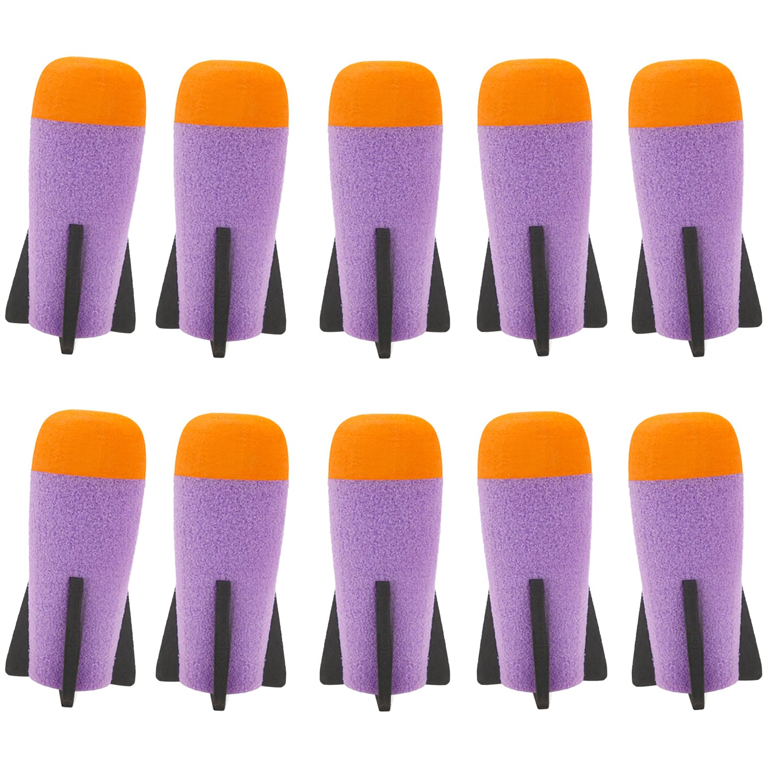 BOROLA 10 Pcs Missile Filled Foam Rocket Launcher  Compatible for Nerf N-Strike advanced Series(Purple)