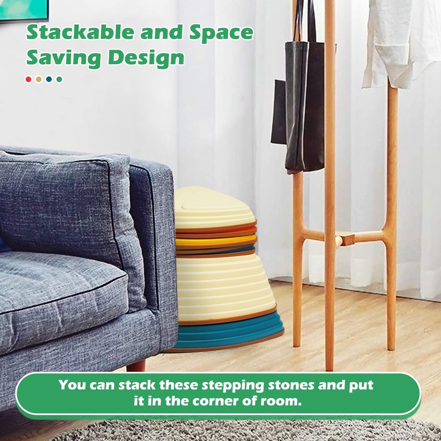 Arkyomi 12Pcs Stepping Stones For Kids Anti-Skidding Stepping Stones Set Balance Blocks Indoor & Outdoor Fitness Equipment Promo