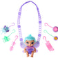 Baby Alive Glo Pixies Minis Doll, 3.75-Inch Lilac Pearl with Necklace & Carrier, Model F5844
