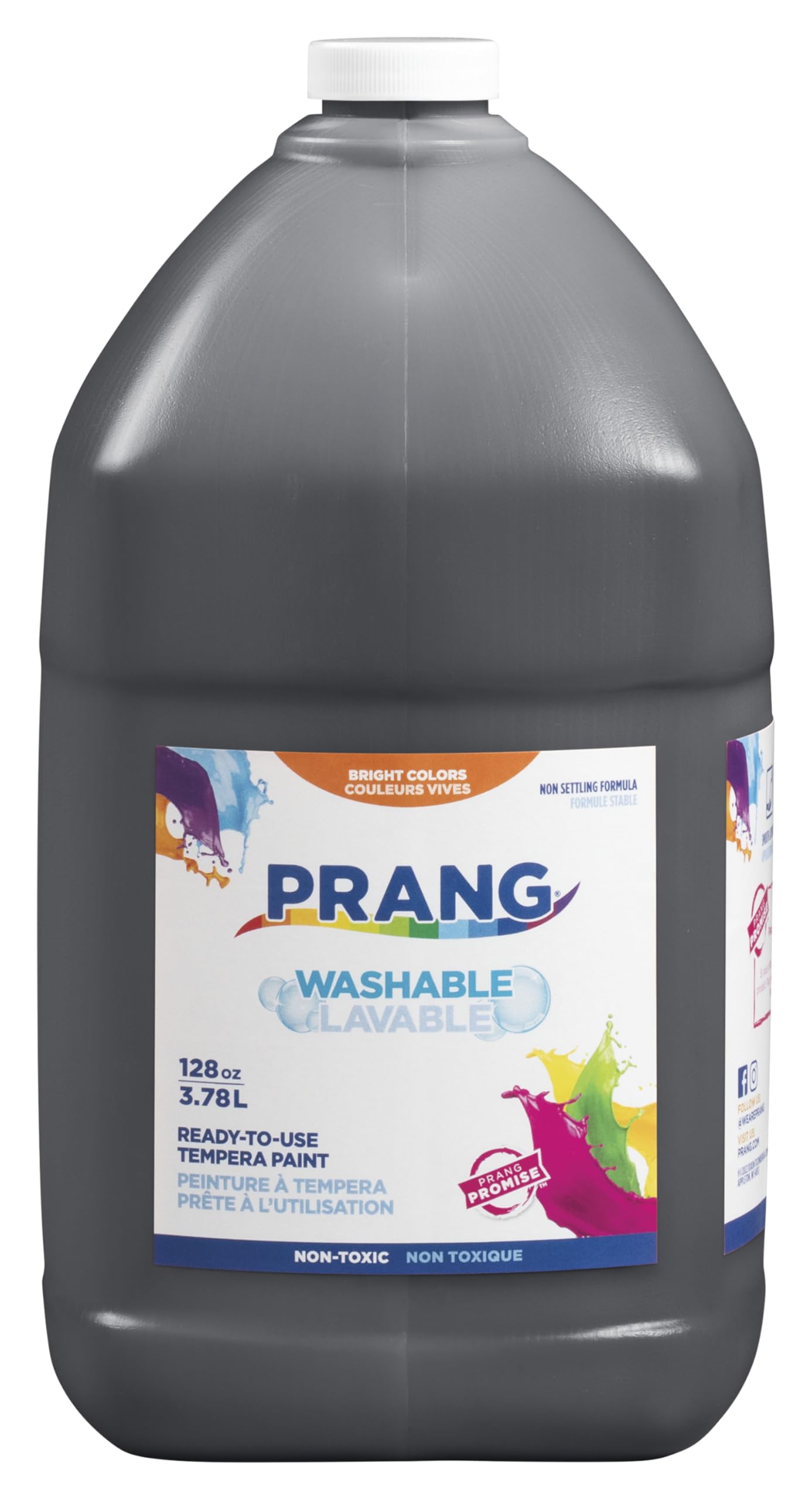 Prang Ready-To-Use Washable Tempera Paint, 1 Gallon Bottle, Black (10609)