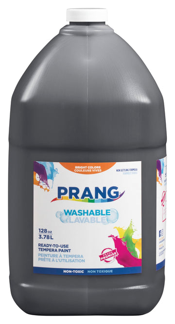 Prang Ready-To-Use Washable Tempera Paint, 1 Gallon Bottle, Black (10609)