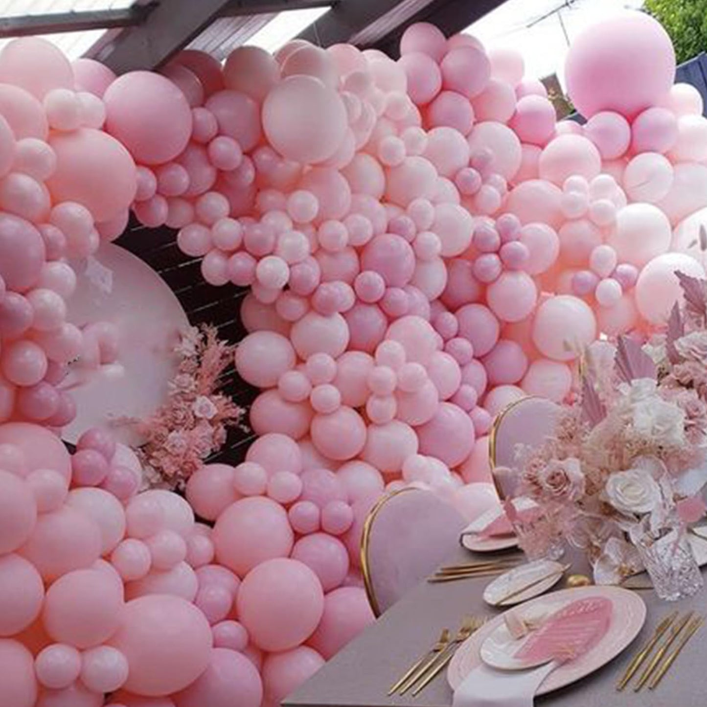 Pink Balloons, 55Pcs Pastel Pink Party Balloons 12 Inch Light Pink Balloons Pearl Pale Pink Latex Balloons Metallic Pink Balloon