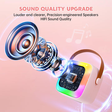 Kids Karaoke Microphone Machine Toy, Portable Bluetooth Speaker With 2 Wireless Microphone, For Kids, Birthday Gift For Girls Bo