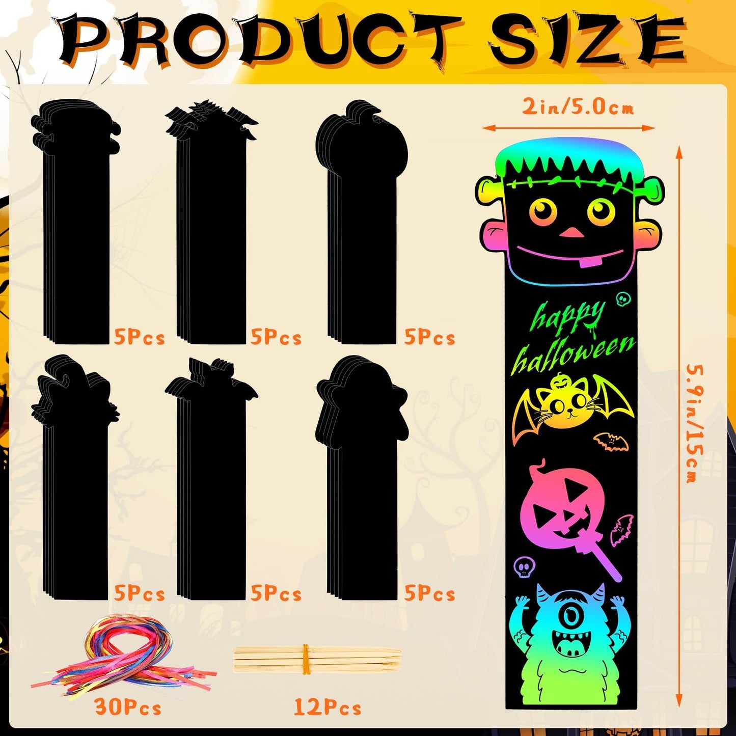 AUGSUN 96Pcs Welcome Back to School Crafts, Magic Rainbow Scratch Paper Art Bookmarks First Day of School Gifts Activities DIY C