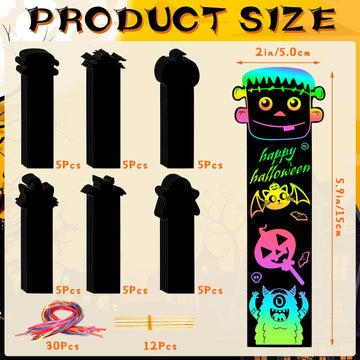 AUGSUN 96Pcs Welcome Back to School Crafts, Magic Rainbow Scratch Paper Art Bookmarks First Day of School Gifts Activities DIY C