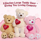 MaoGoLan 4.3ft Pink Teddy Bear Plush Toy with Red Heart - Giant Stuffed Animal Gift for Girlfriend, Boyfriend, Kids