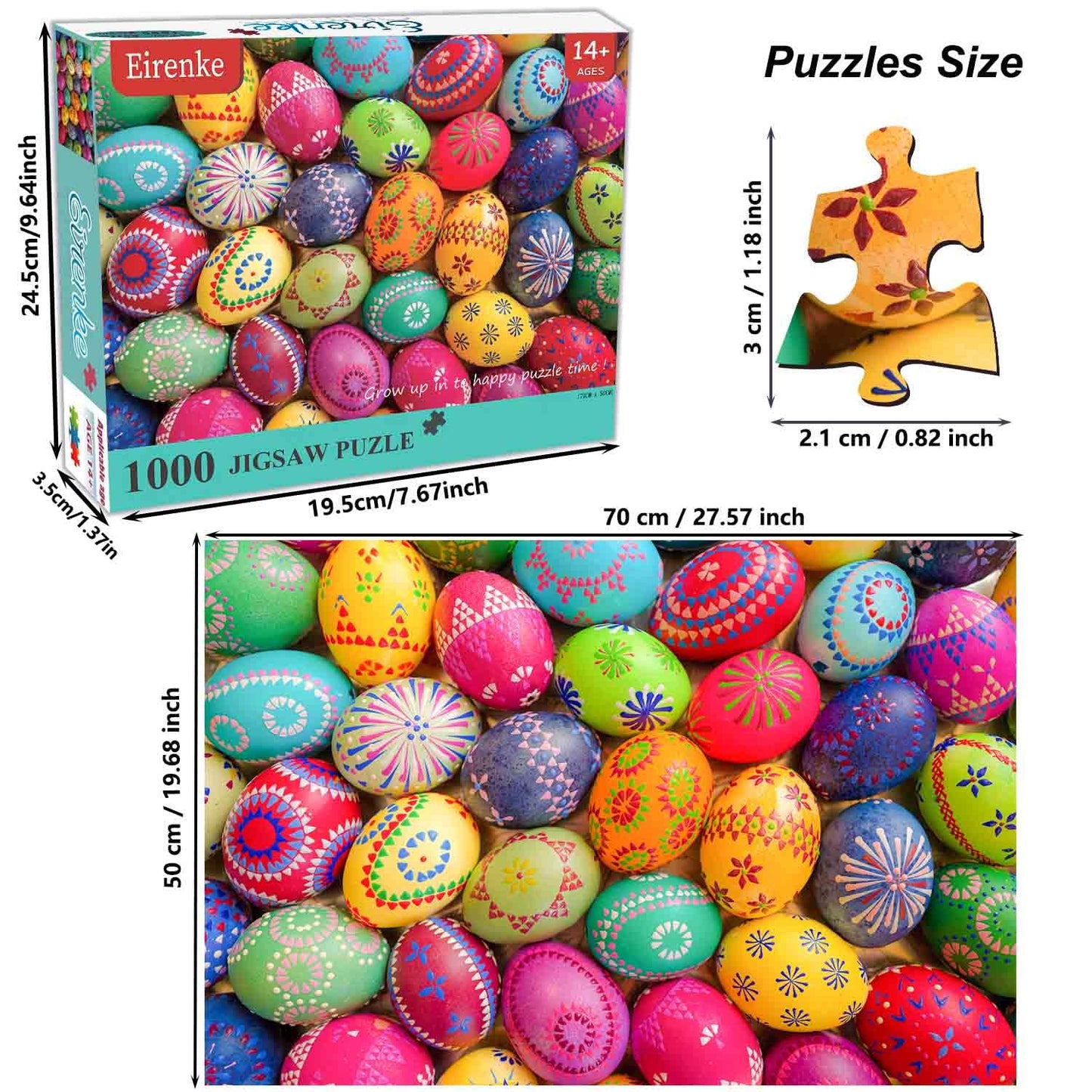 Puzzles For Adults 1000 Piece - Easter Eggs - Jigsaw Puzzles 1000 Pieces Puzzles Painted Easter Eggs & Vintage Easter Eggs Puzzles