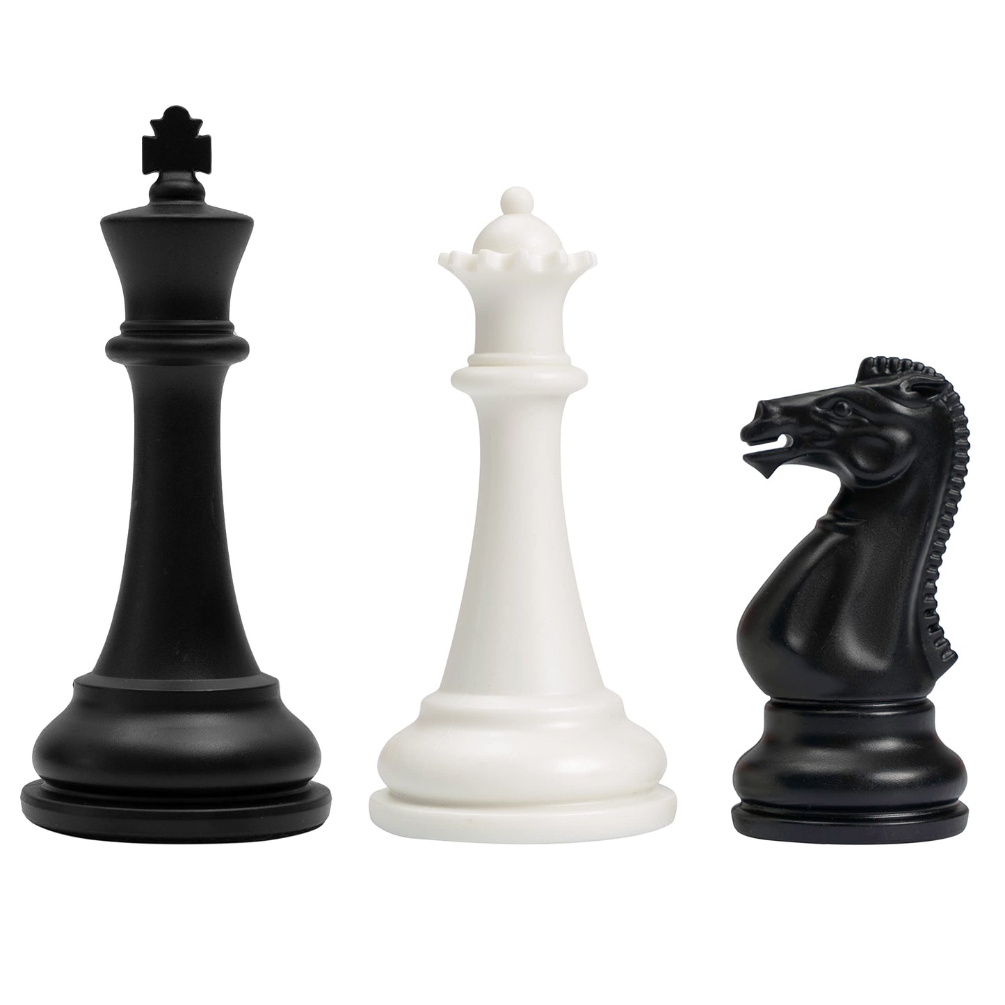 Chess Geeks 1X Single Weighted Chess Pieces Only - Modern Style - 32 Pieces + 2 Extra Queens - King 4' Tall
