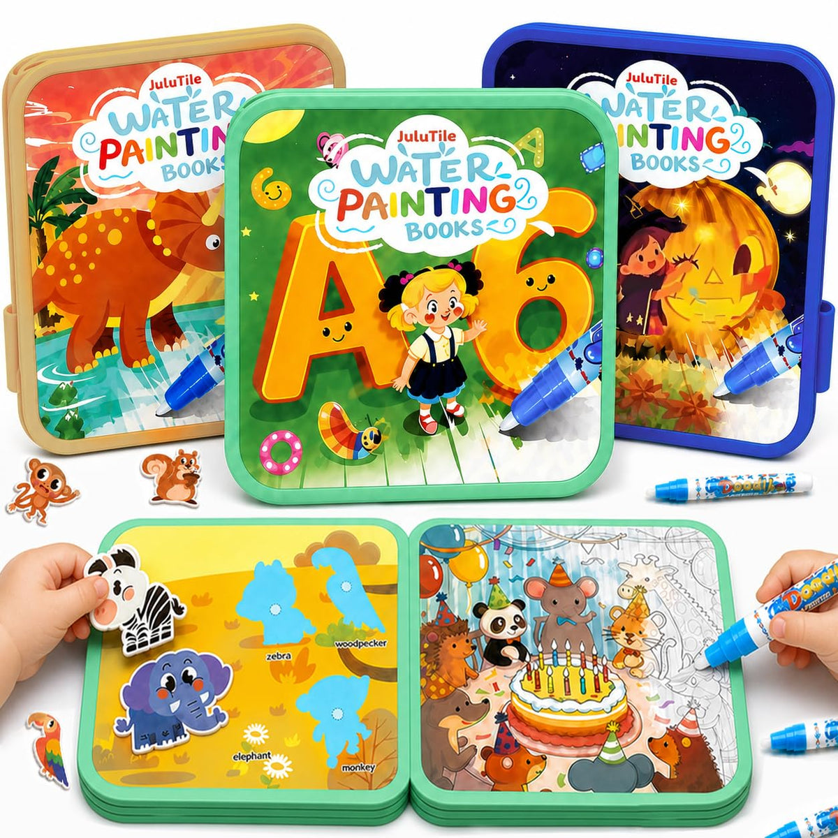 JuluTile Water Coloring Books for Toddlers 13