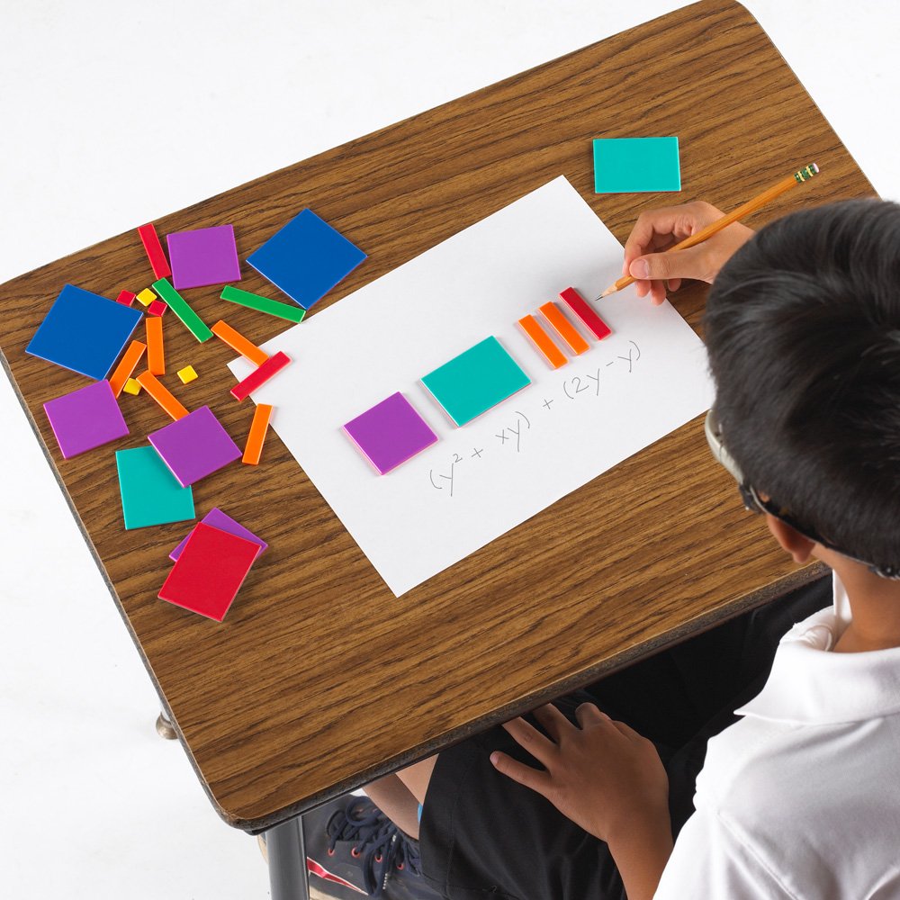 Algebra Tiles In Math EAI Education Algebra Tiles Combination Set 54 Pieces Small Color 57 ...