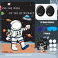 Hxezoc Pin The Mask On The Astronaut Game With 24 Pcs Mask Stickers, Large Astronaut Party Games Poster For Kids Solar System Outer Space Birthday Party School Classroom Carnival Party Supplies