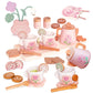 Smartwo Wooden Tea Set for Little Girls, Pretend Play Tea Party Set Toy with 27 PCS Play Kitchen Accessories, Princess Tea Set T
