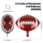 Durony 12 Pieces 18 Inches Football Balloons Football Themed Party Decorations Foil Mylar Rugby Ball Balloons For Birthday Sport