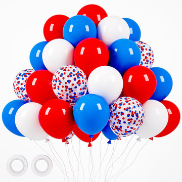 Voircoloria 105Pcs Red White Blue Balloons 12Inch Party Latex Balloons For 4Th Of July Independence Day Graduation Anniversary P