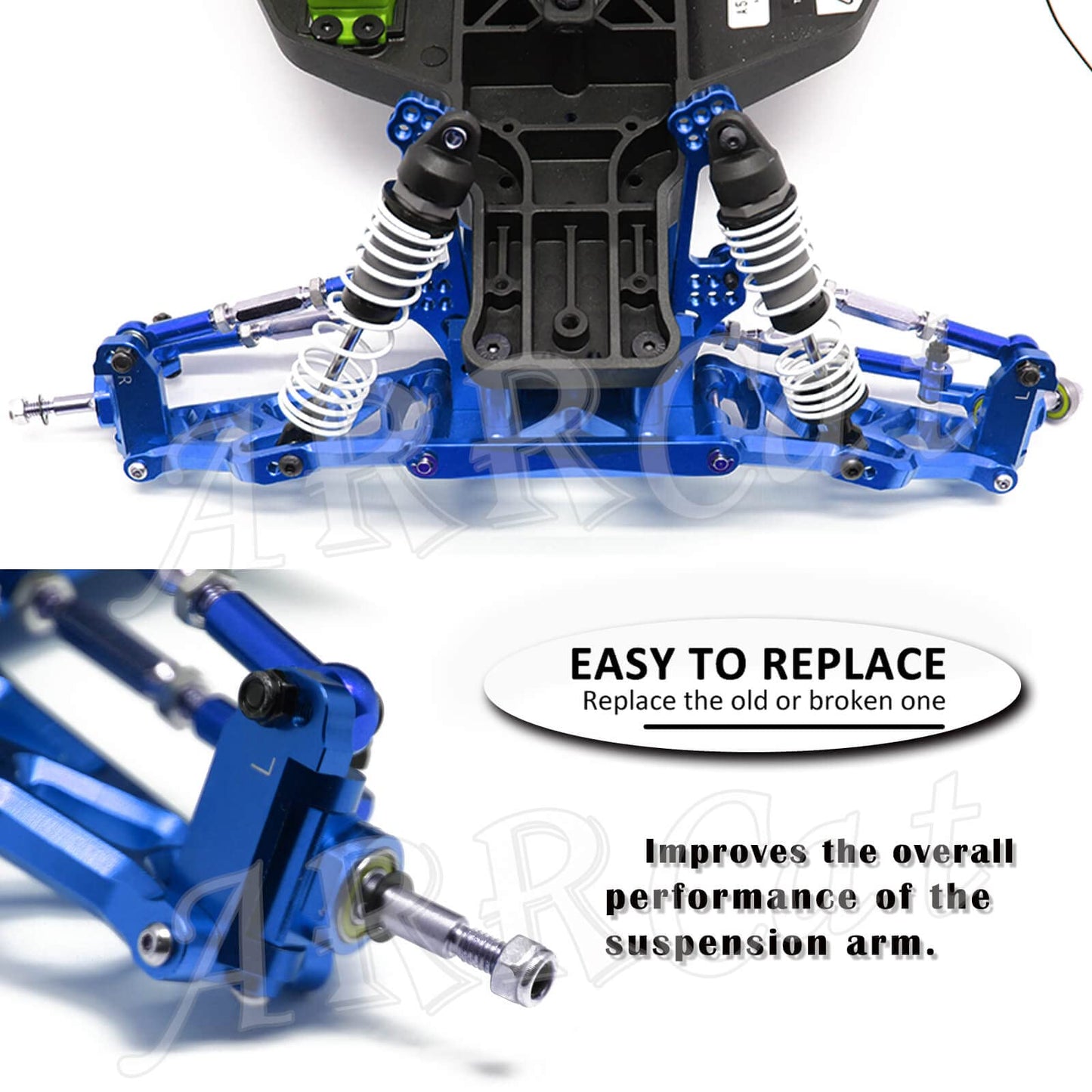 ARRCat RC Alloy Caster Block&Steering Blocks&Rear Stub Axle Carriers Upgrades Parts for 1/10 Slash VXL 2WD/Stampede VXL 2WD/Rust
