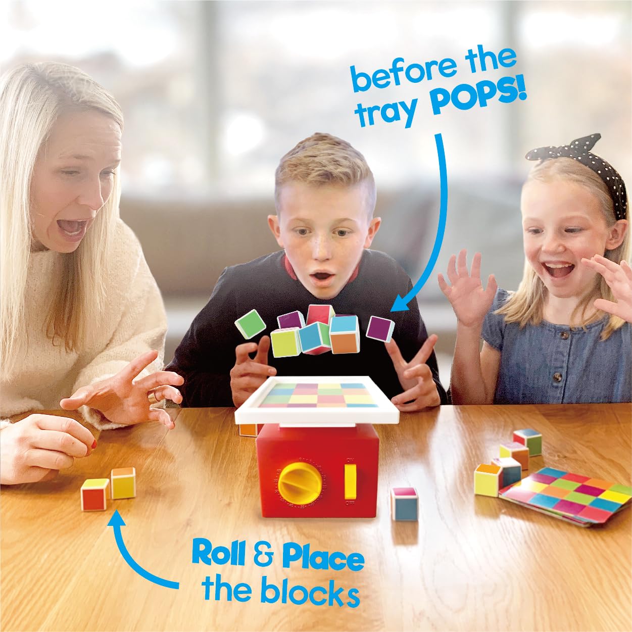Roo Games Kaboom Blocks - Fast-Paced Matching And Building Game - For Ages 7+ - Board Game For Kids - Match And Build The Patter