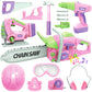 Kids Tool Set with Electric Toy Drill Chainsaw Jigsaw Toy Tools for Girl, Realistic Kids Power Construction Pretend Play Tools S