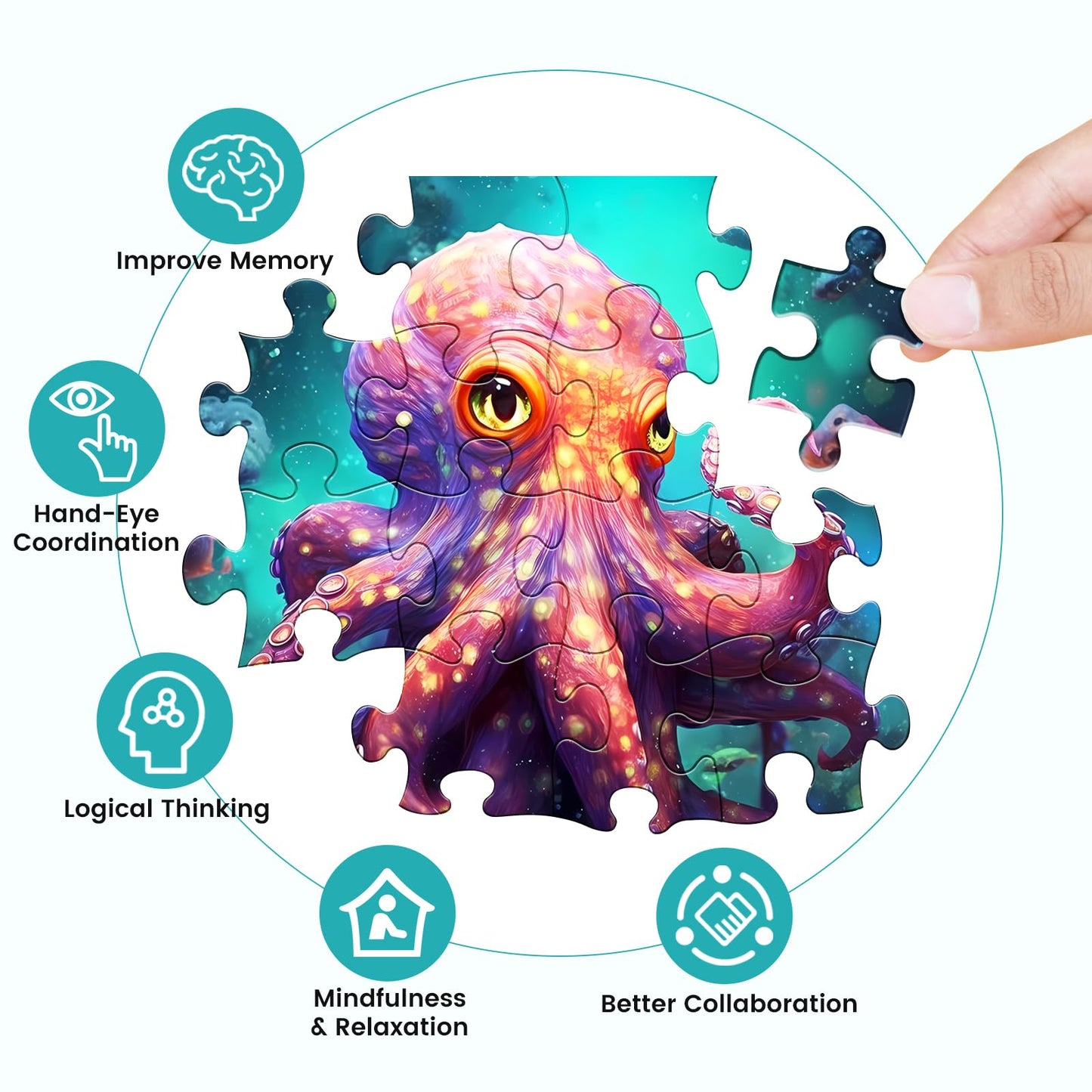 500 Pieces Puzzles for mature-themed Jigsaw Puzzle 500 Piece Puzzle Children Elderly Puzzle Octopus Puzzle Gift for Mom Dad Family Friend Family Activity Games Home Decor Wall Art 20.5x15IN