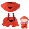 17cm Clothes Set(NO Doll)  Cute Hat & Unique Pocket Design Overalls Dress-up Set  Handmade Clothing Designed for 17cm Doll(Overalls (Red))