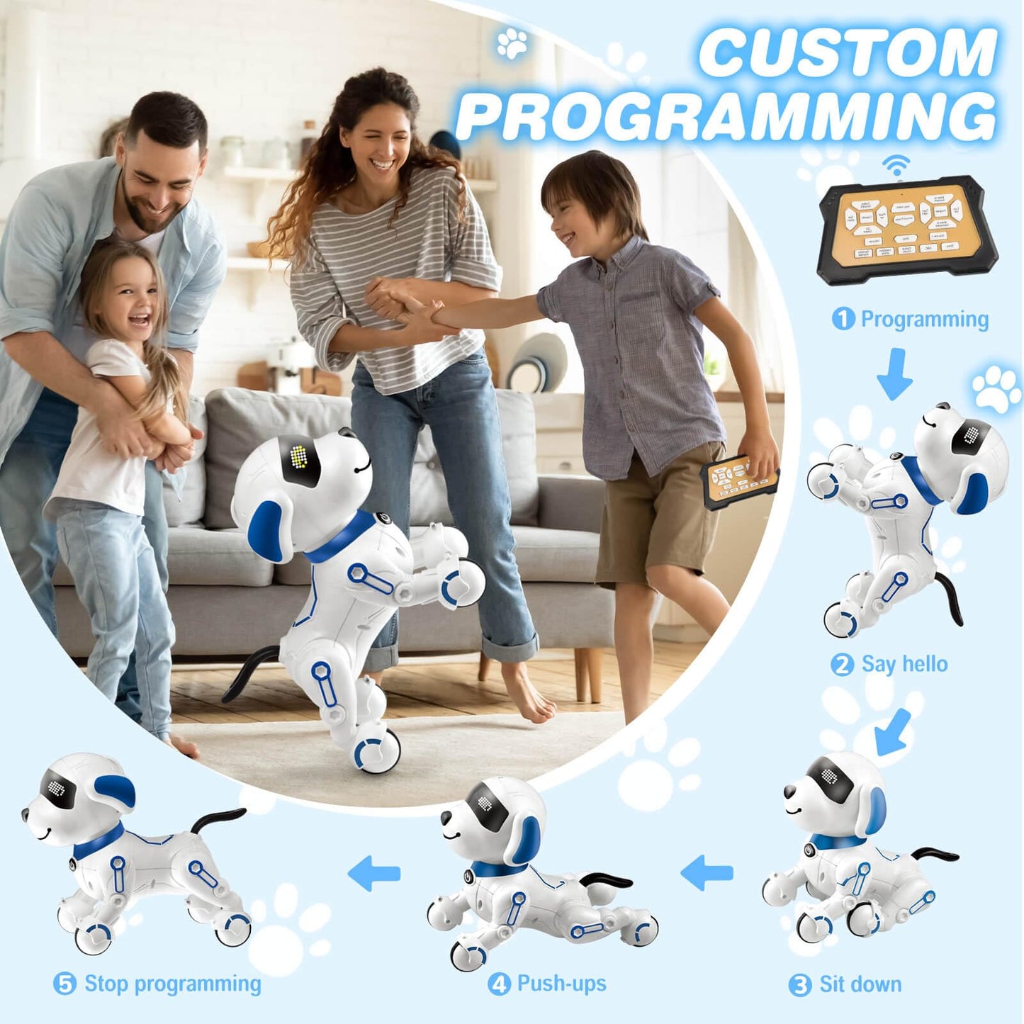 Chridark Remote Control Robot Dog Toy For Kids 5-7 Years Old, Pet Puppy Robotic Toy, Smart Robot Dog, Interactive Touch Walking Talking Toys For Boys Girls, Gifts For 3 5 6 7 8 Years Old
