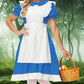 Alice In Wonderland Costume Women Cosplay Elastic Waist White Apron French Maid Dress Xl
