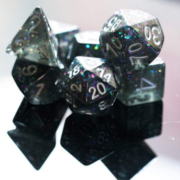UDIXI 7PCS Polyhedral DND Dice Set, Glitter D&D Dice, for Role Playing Dice Games as Dungeons and Dragons RPG MTG Table Games (B