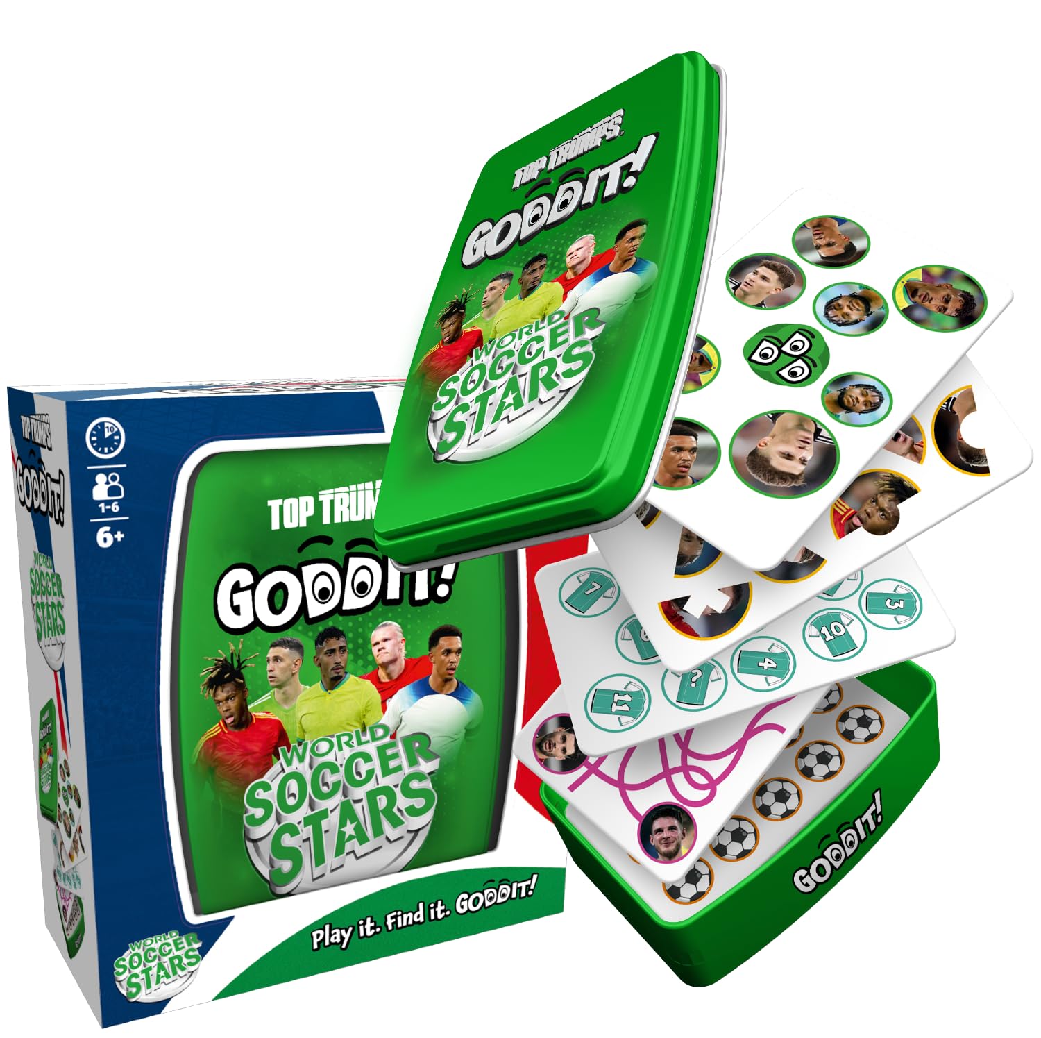 Top Trumps World Soccer Stars Goddit! Card Game for Kids and Adults Family Game Travel Game 1 to 6 Players Makes a Great Gift fo