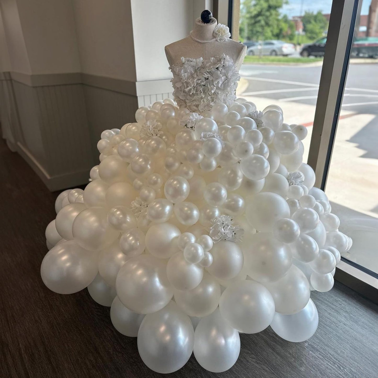 Jobkoo Pearl White Balloons, 12 Inch 30 Pcs White Pearl Balloon Bright Royal Clear White Latex Balloons For Arch White Helium Ba