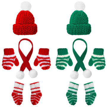 12 Pcs Christmas Elf Accessories Clothes For Elf Doll Christmas Elf Kit Includes Elf Doll Hats, Socks, Gloves, Scarf Sets For Christmas Elf Dolls Costume Decoration, Doll Is Not Included (Cute Style)