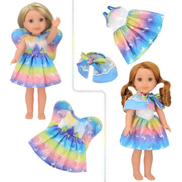 Sotogo 11 Sets American Wellie Doll Clothes Outfits Dresses Pajamas Swimsuit, Girl Wishers Doll Clothes Fit For 14 To 14.5 Inch Dolls