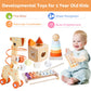 Smartwo Wooden Montessori Toys Set for Toddlers Wooden Toy Set for Babies Educational Object Permanence Box Xylophone(Glockenspiel) Stacking Rattle Birthday Gift for Boys Girls Ages 1 2 3 4 5