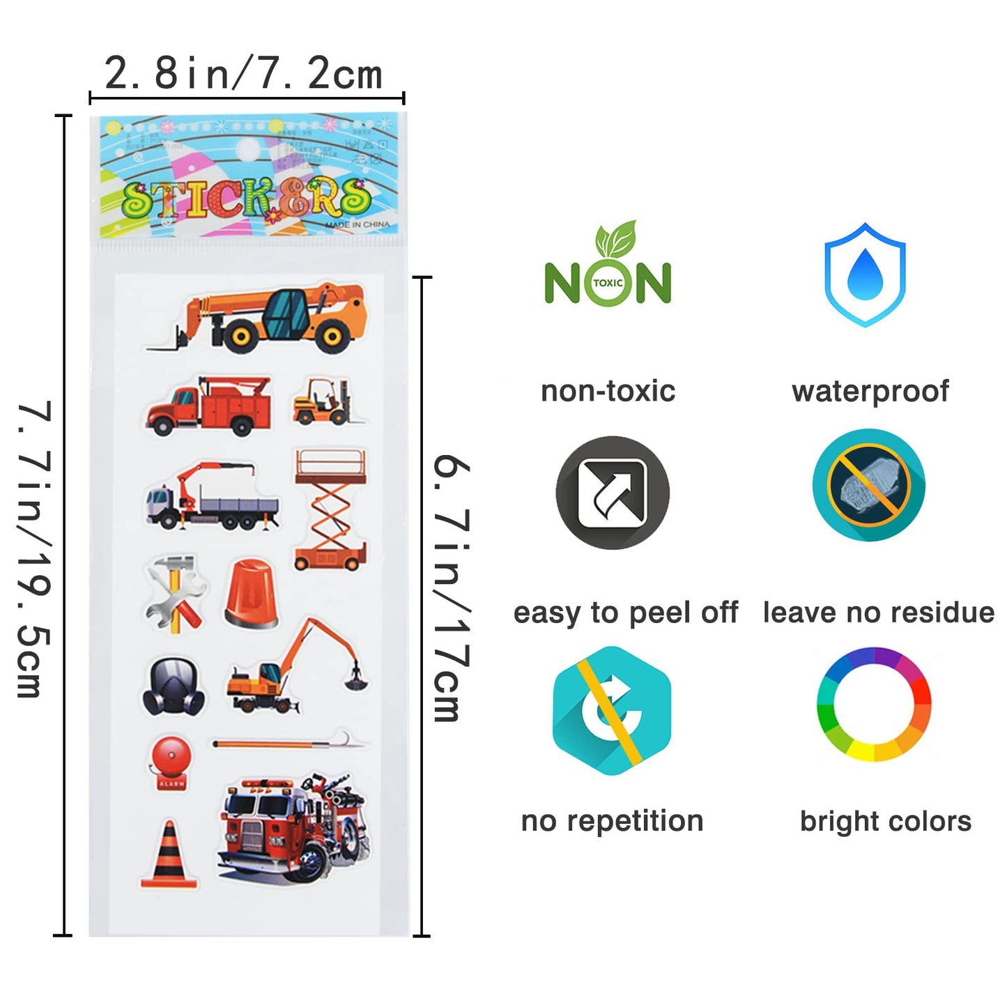 24 Sheets(400+) Car 3D Puffy Stickers For Toddlers Kids, Bulk Preschool Sticker Sheets For Reward, Craft, Scrapbooking